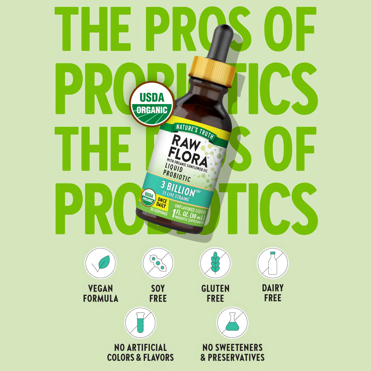 USDA Organico Probiotico Liquido 1 oz