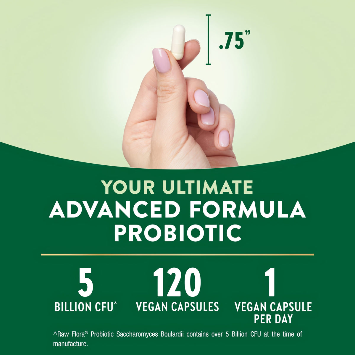 Raw Flora Saccharomyces Boulardii Probiotics Supplement | 250 mg | 120 Capsules | 5 Billion CFU | Vegan & Gluten Free