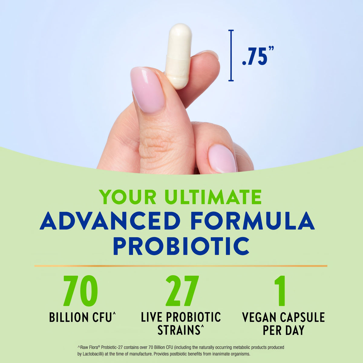 Raw Flora Probiotics for Women and Men | with Prebiotic | 60 Capsules | Supports Digestive Health | 70 Billion CFU | Vegan & Gluten Free Supplement