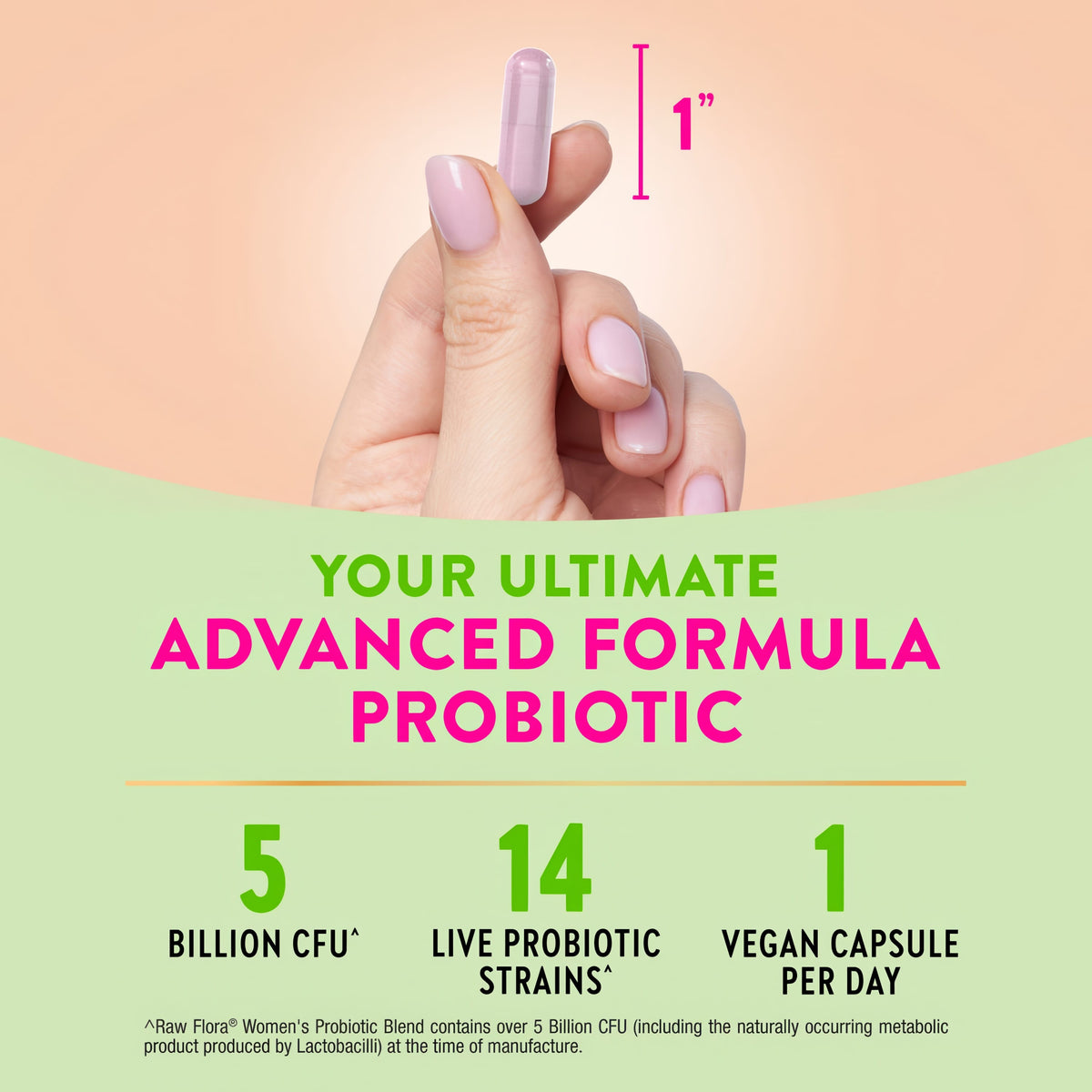 Raw Flora Probiotics for Women | with Cranberry | 5 Billion CFU | 60 Capsules | Vegan & Gluten Free Supplement