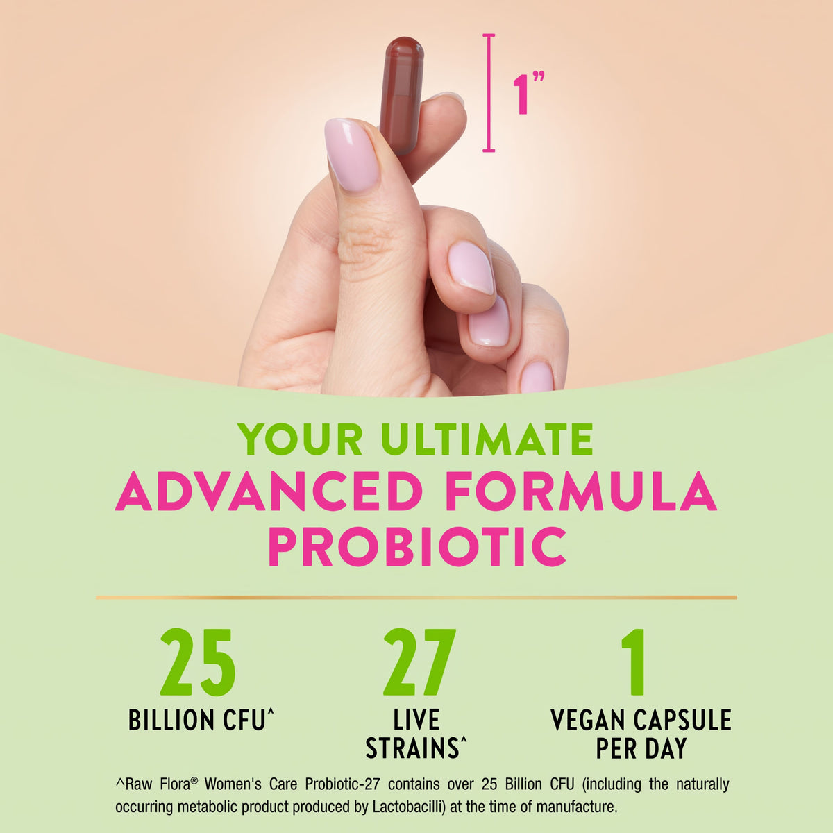 Raw Flora Probiotics for Women | with Prebiotic | 60 Capsules | Supports Digestive Health | 25 Billion CFU | Vegan & Gluten Free Supplement
